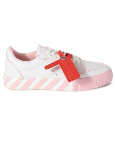 Shop Off-white White Vulcanized Outlined Sneakers In Bianco+rosa
