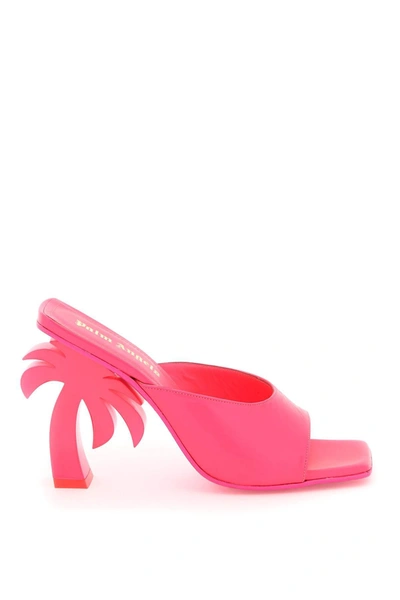 Shop Palm Angels Palm Heel Mules In Fuchsia No Color (pink)