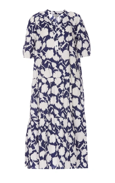 Woolrich Printed Dress With Floral Pattern In Blue