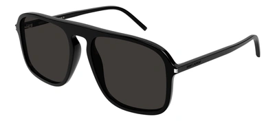 Shop Saint Laurent Sl 590 001 Navigator Sunglasses In Grey