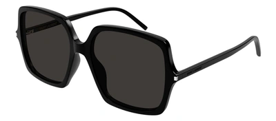 Shop Saint Laurent Sl 591 001 Oversized Square Sunglasses In Grey
