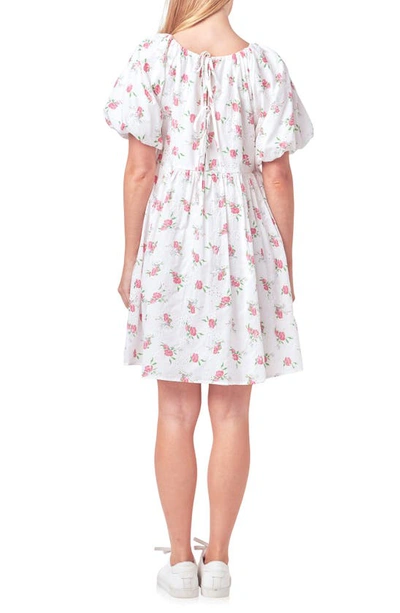 English Factory Women's Plus Size Floral Cotton Embroidered Dress In White Multi