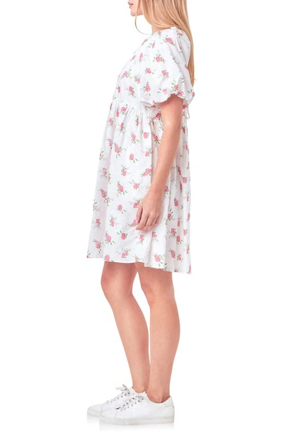 English Factory Women's Plus Size Floral Cotton Embroidered Dress In White Multi