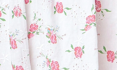 English Factory Women's Plus Size Floral Cotton Embroidered Dress In White Multi