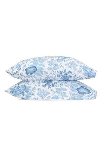Matouk Pomegranate Linen Pillowcase In Porcelain Blue