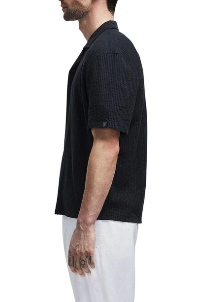 Shop Rag & Bone Avery Seersucker Button-up Shirt In Black