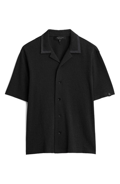 Shop Rag & Bone Avery Seersucker Button-up Shirt In Black