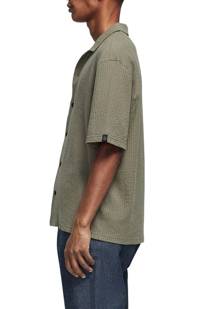 Shop Rag & Bone Avery Seersucker Button-up Shirt In Vetiver
