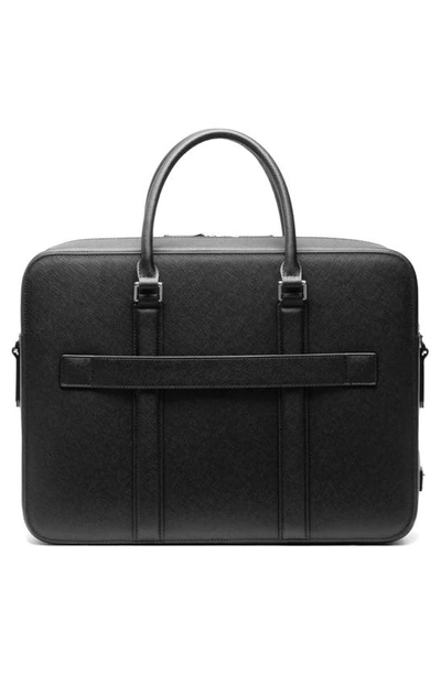 Maverick & Co. Manhattan Double-zip Leather Briefcase In Black