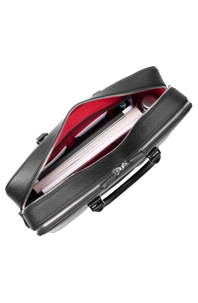 Maverick & Co. Manhattan Double-zip Leather Briefcase In Black