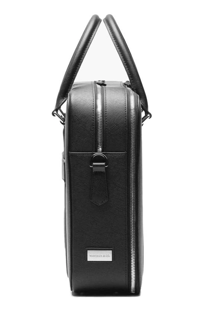 Maverick & Co. Manhattan Double-zip Leather Briefcase In Black