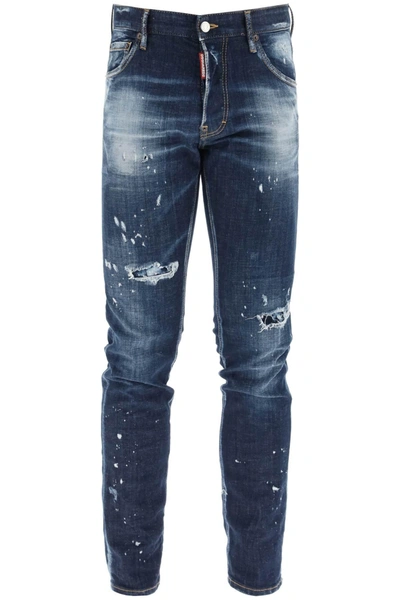 Shop Dsquared2 Dark Wash Cool Guy Jeans In Blue Navy (blue)
