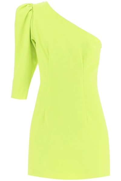 Shop Dsquared2 One Shoulder Mini Dress In Green Lemonade (green)