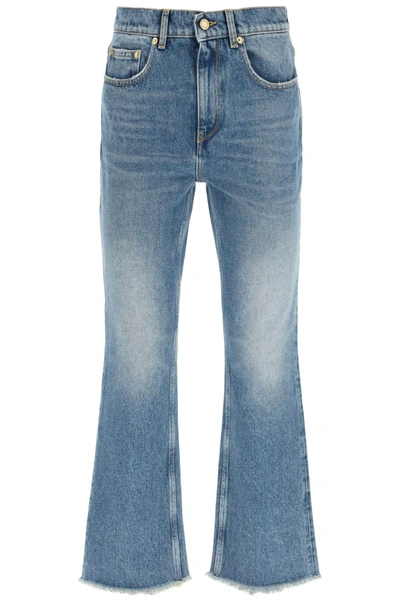 Shop Golden Goose Deryn Cropped Flared Jeans In Blue (blue)