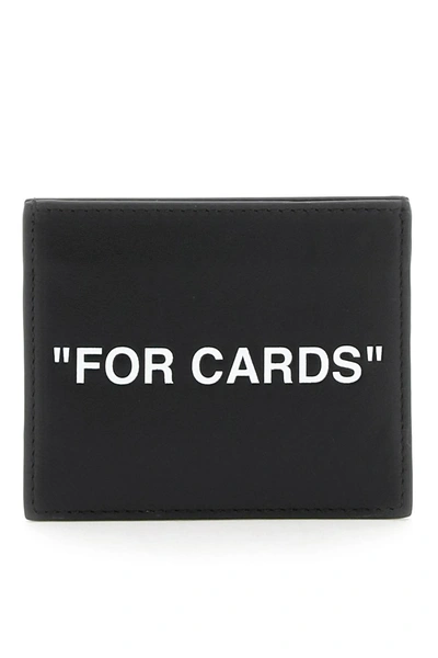 Shop Off-white Leather Cardholder In Black White (black)