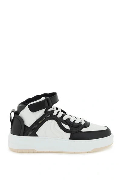 Shop Stella Mccartney S-wave High Top Sneakers In Black White (white)
