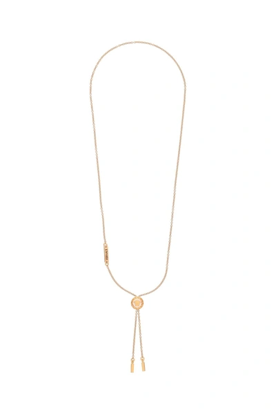 Shop Versace Medusa Necklace In  Gold White (gold)