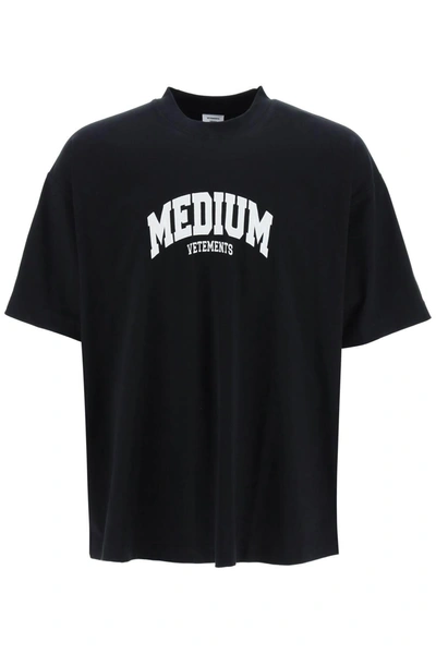 Shop Vetements Contrasting Logo Patch T-shirt In Black (black)