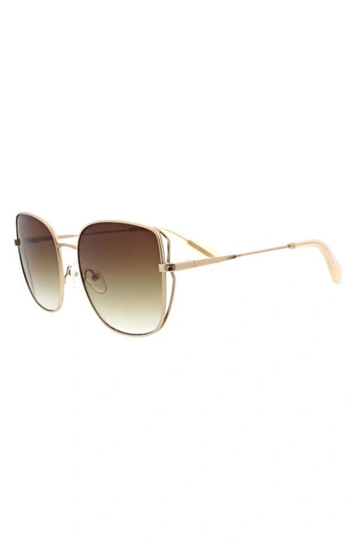 Shop Bcbg 58mm Square Satellite Sunglasses In Shiny Light Gold