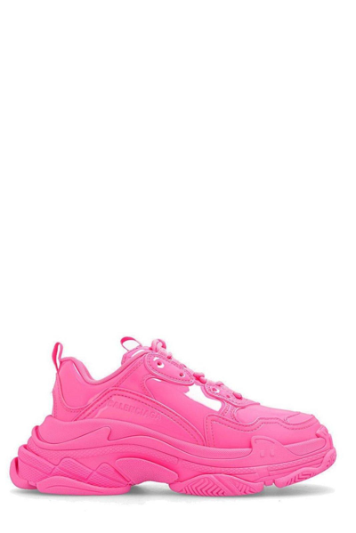 Shop Balenciaga Triple S Lace-up Sneakers In Pink