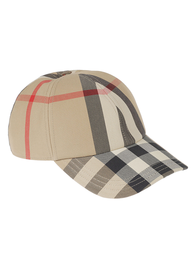 Shop Burberry Check Baseball Cap In Archive Beige