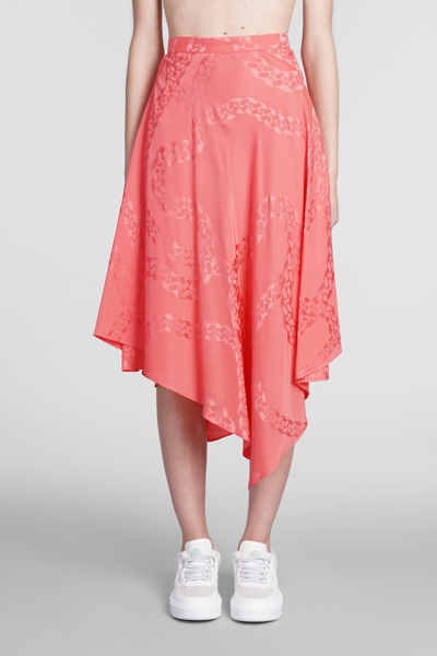 Shop Stella Mccartney Skirt In Red Cotton In Bubblegum