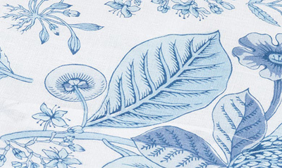 Matouk Pomegranate Linen Flat Sheet In Porcelain Blue