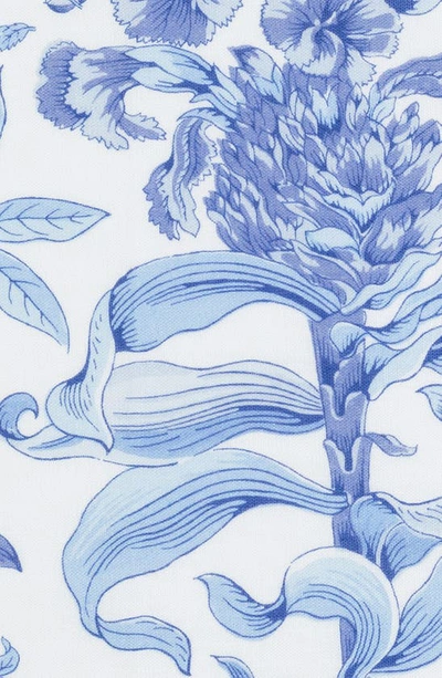 Matouk Pomegranate Linen Flat Sheet In Porcelain Blue