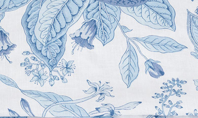 Matouk Pomegranate Linen Flat Sheet In Porcelain Blue
