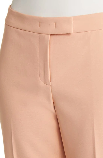 Shop Anne Klein Extended Tab Crepe Pants In Warm Sand