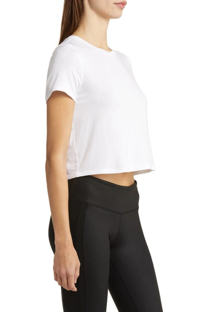 Shop Alo Yoga All Day Crop T-shirt In White