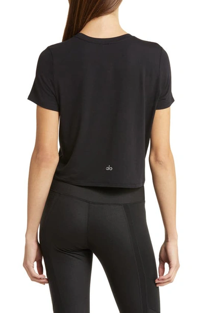 Shop Alo Yoga All Day Crop T-shirt In Black