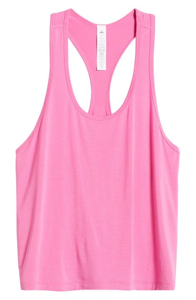 Shop Alo Yoga All Day Racerback Tank In Paradise Pink