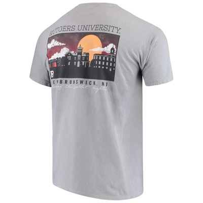 Shop Image One Gray Rutgers Scarlet Knights Team Comfort Colors Campus Scenery T-shirt