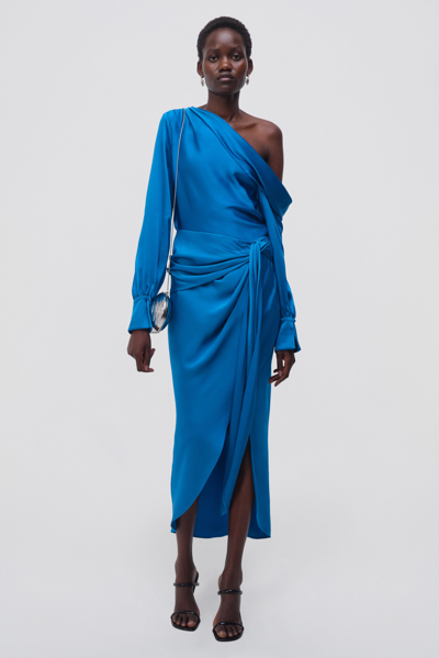 Shop Jonathan Simkhai Elisabetta Skirt In Phthalo Blue