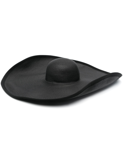 Shop Max Mara Oversized Straw Hat In Black