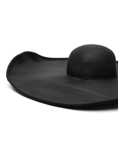 Shop Max Mara Oversized Straw Hat In Black