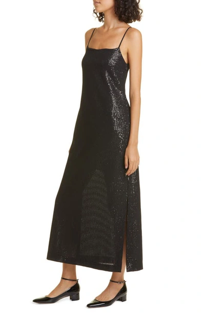 Shop Max Mara Alias Sequin Textured Dress In Black