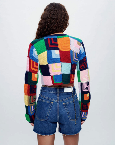 Shop Re/done Patchwork Cardigan In Multi