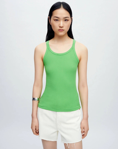 Shop Re/done Ribbed Tank In Green