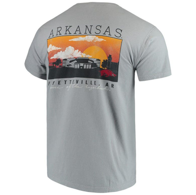 Shop Image One Gray Arkansas Razorbacks Comfort Colors Campus Scenery T-shirt