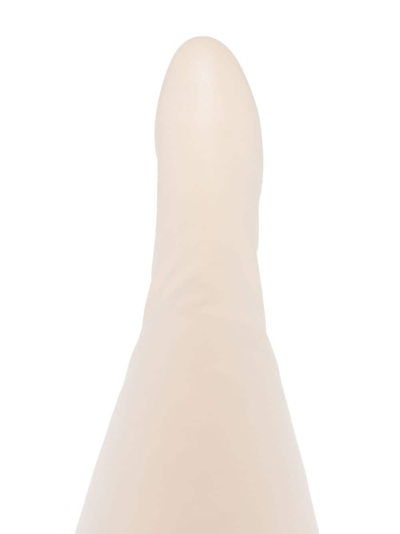 Maison Skorpios 50mm Knee-high Leather Boots In Nude