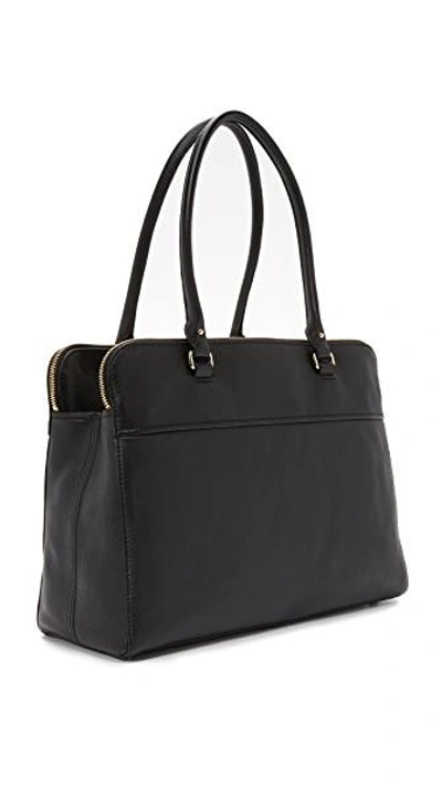 Kate Spade Jackson Street - Kiernan Leather Laptop Tote - Black | ModeSens