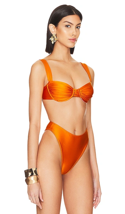 Shop Faithfull The Brand Sol Bikini Top In Turmeric