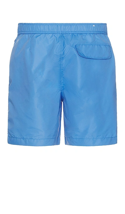 Shop Onia 6 E Snap Front Swim Trunks In Pool Blue
