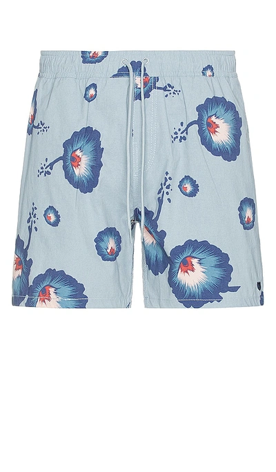 Shop Brixton Voyage Hybrid Short In Dusty Blue  Pacific Blue & Coral Pink