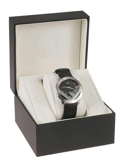 Shop Fendi Ff Embossed Logo Watch In Black
