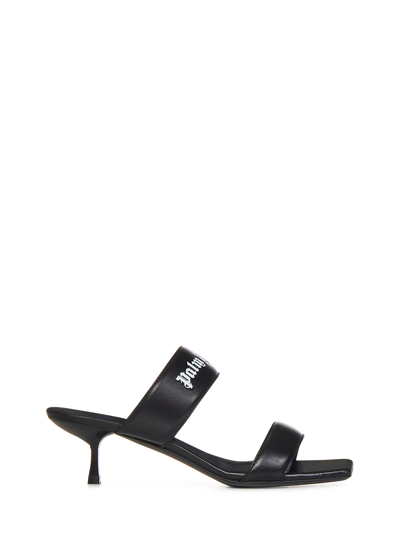 Shop Palm Angels Pa Logo Sandals In Black White