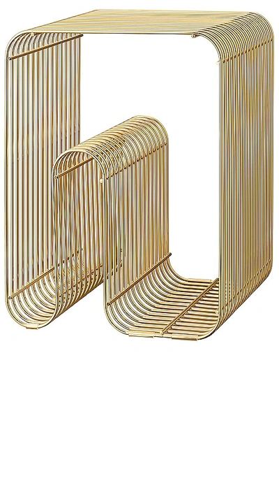 Aytm Curva Abstract Stool In Metallic Gold