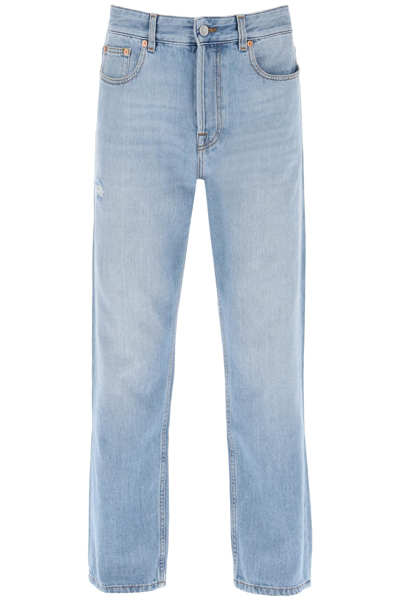 Shop Valentino Tapered Jeans With Medium Wash In Light Blue